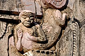 Elaborate figures carved in stucco decorate the ancient stupas, Kakku Buddhist Ruins. Shan State in Myanmar (Burma). 